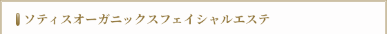 ソティスオーガニックスフェイシャルエステ